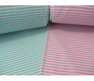 Ringelbündchen mint grau Ringel 